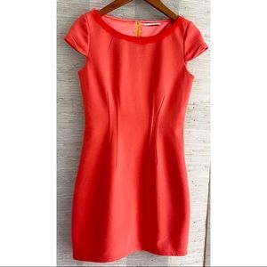 T Tahari Size 2 Coral Cap Sleeve Mini Dress